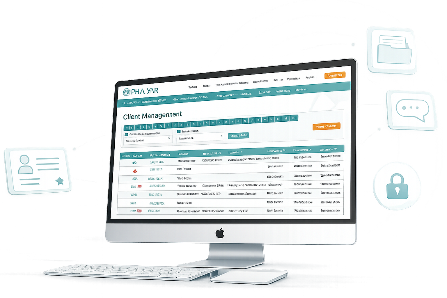 Client Management features in Rhadar